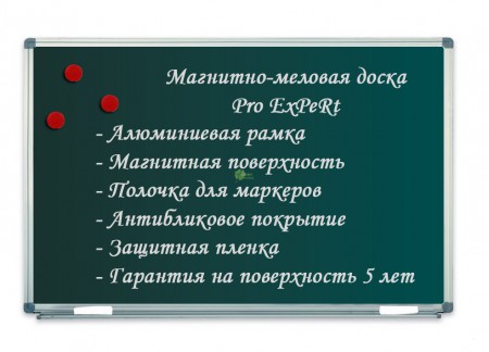 Школьная магнитно-меловая доска BoardSYS 75х100 см, в алюминиевой раме - klass.market - Москва